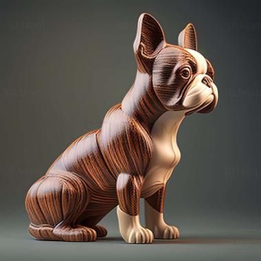 3D модель Бостон терєр собака (STL)